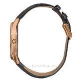 CHRIST VERRA CLASSIC MEMOIR CV 12452G-25 BLK & CV 12452L-25 BLK Couple Black Silver Leather Strap